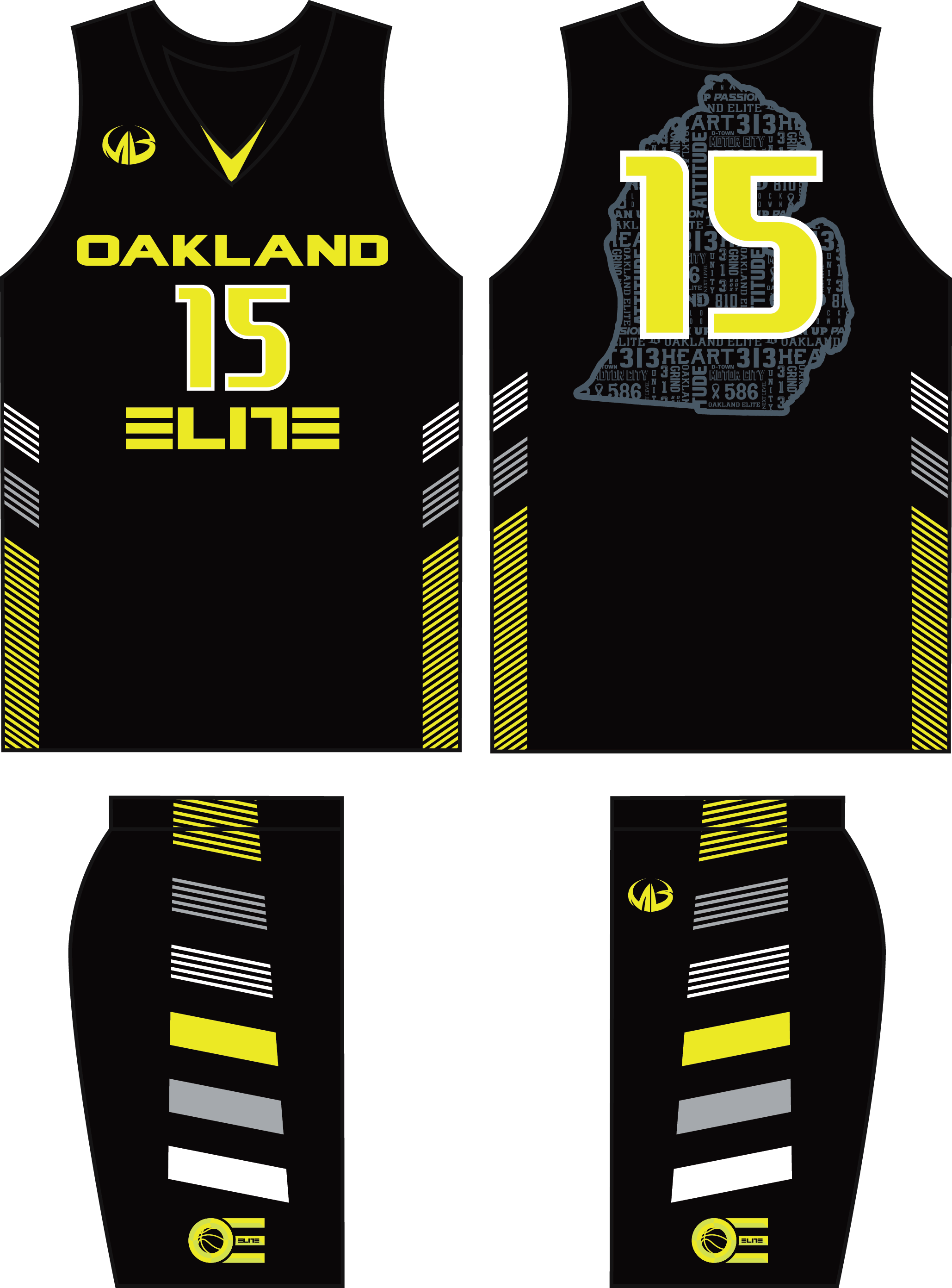 Oakland Elite - Black Game Uniforms