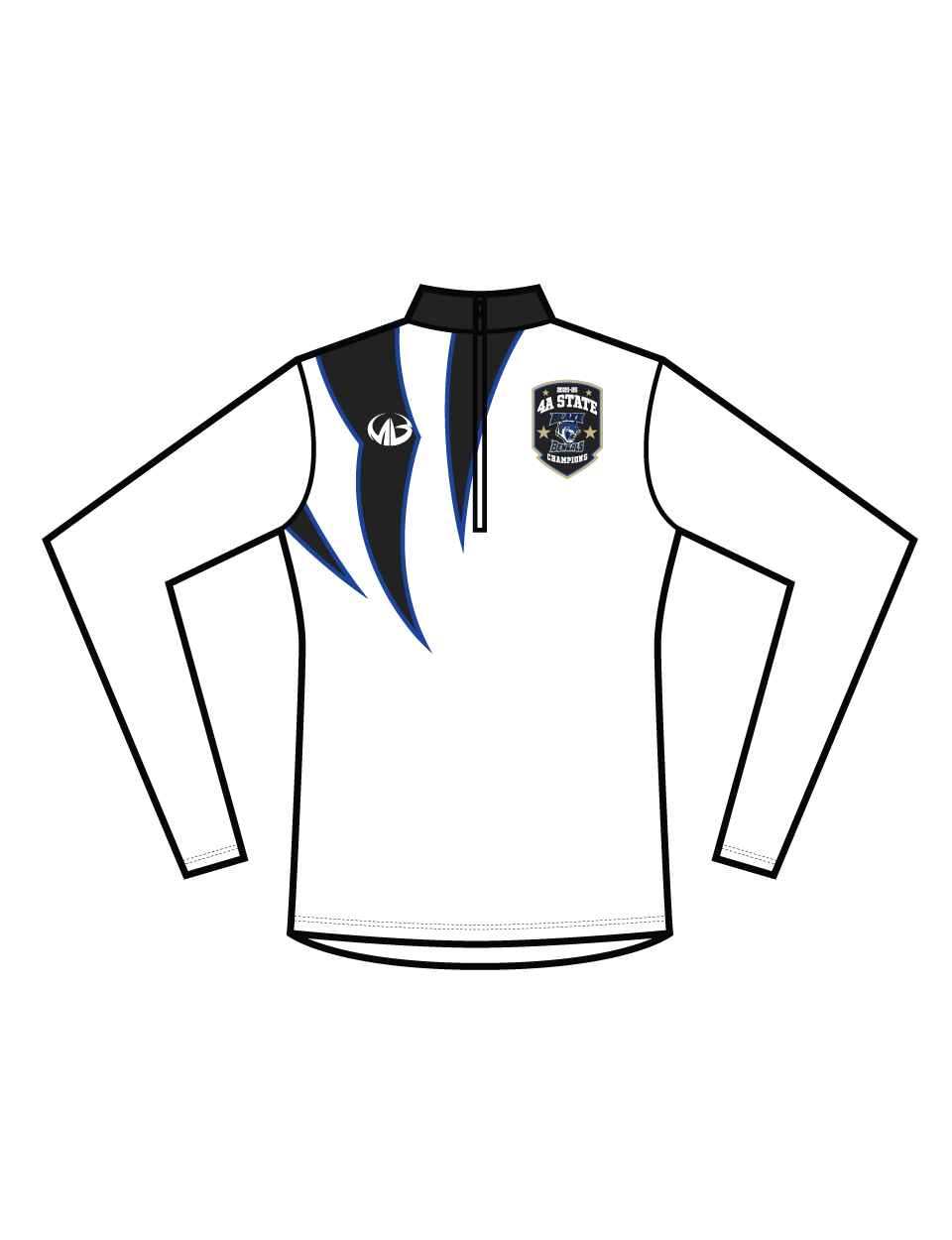 Blake Bengals Custom Logo Qtr Zips - 4A State Champs Logo