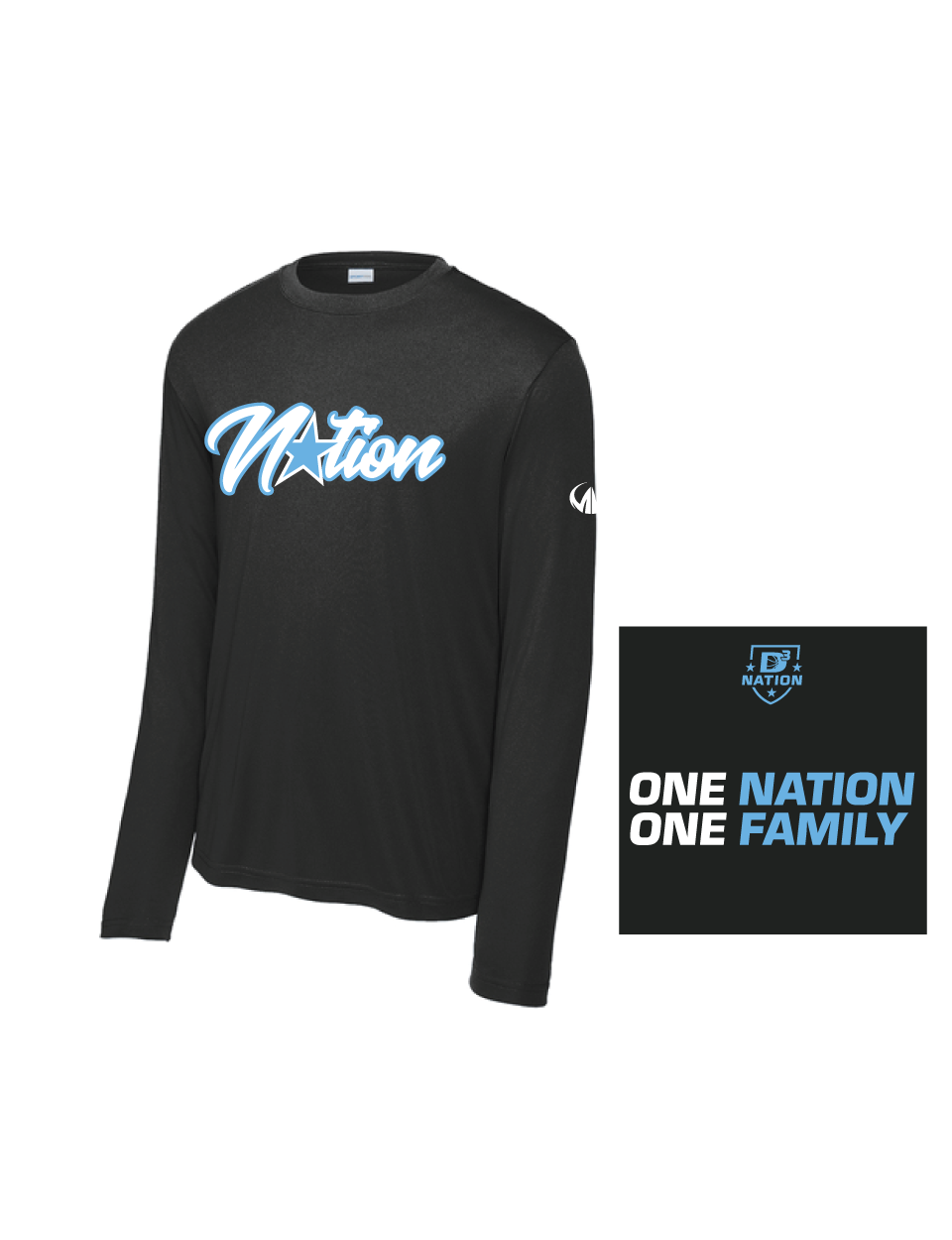 D3 Nation Basketball Long Sleeve Performance Shirt