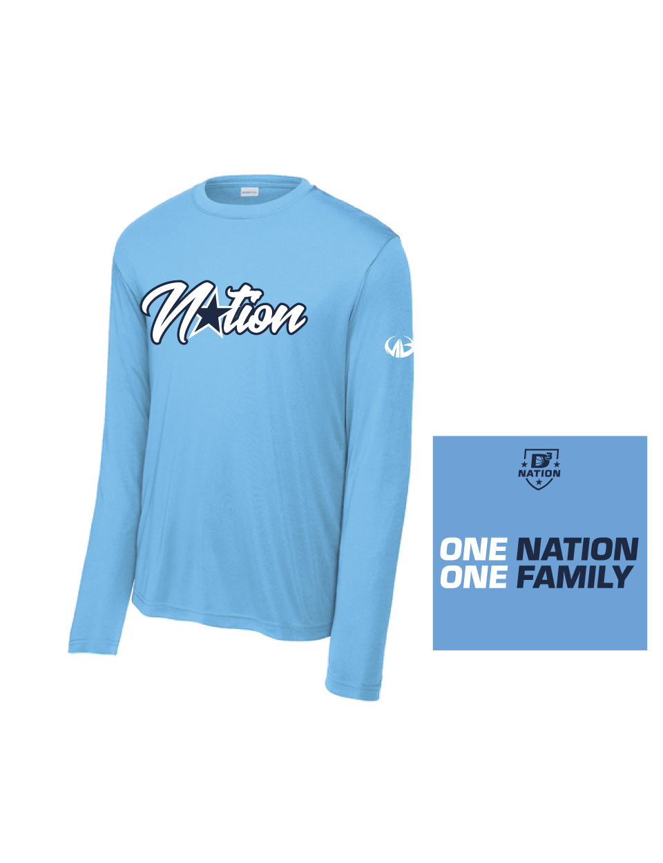 D3 Nation Basketball Long Sleeve Performance Shirt