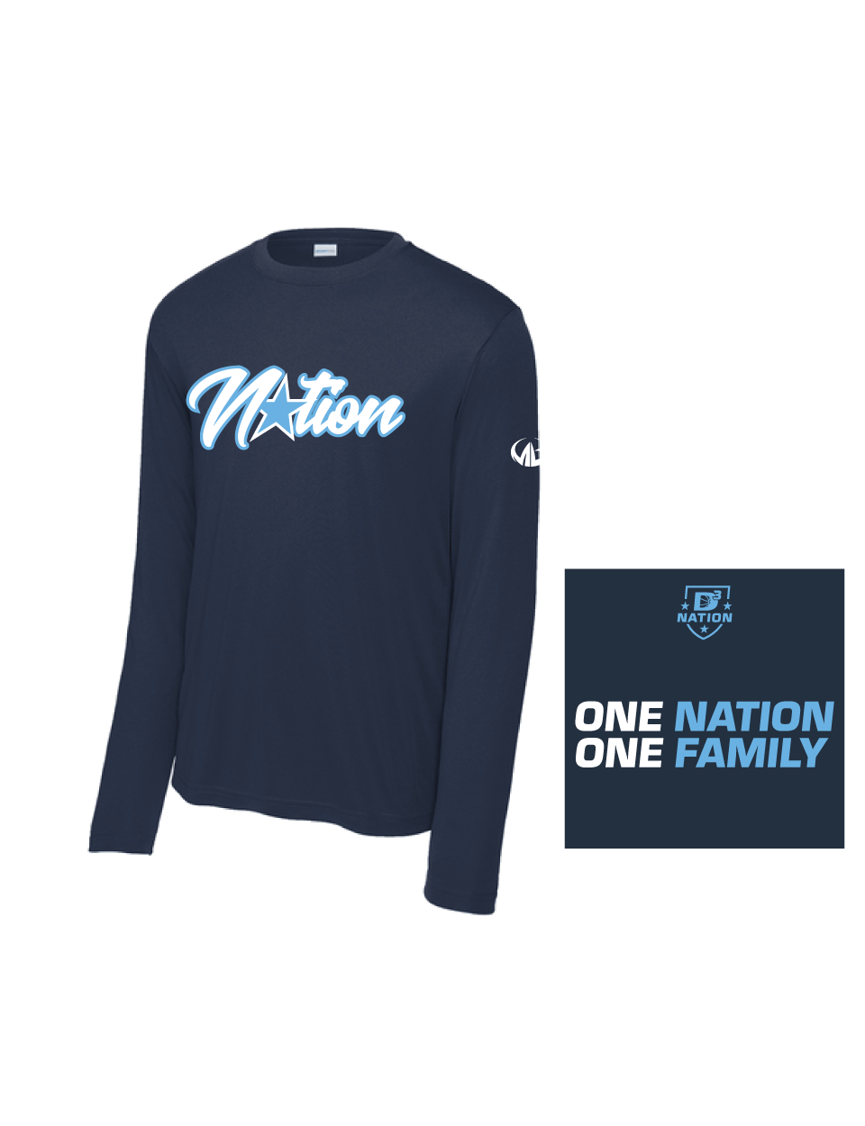 D3 Nation Basketball Long Sleeve Performance Shirt