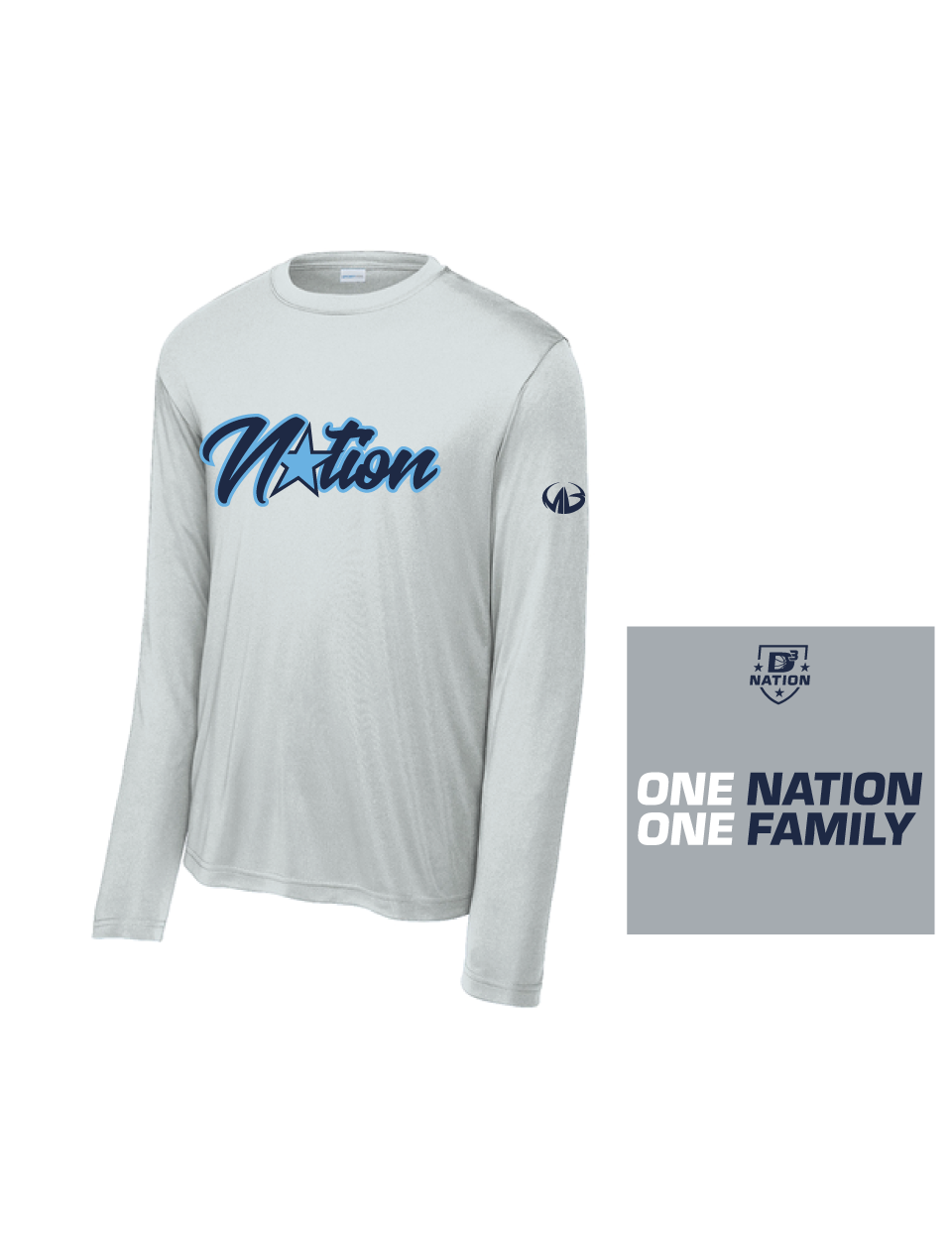 D3 Nation Basketball Long Sleeve Performance Shirt