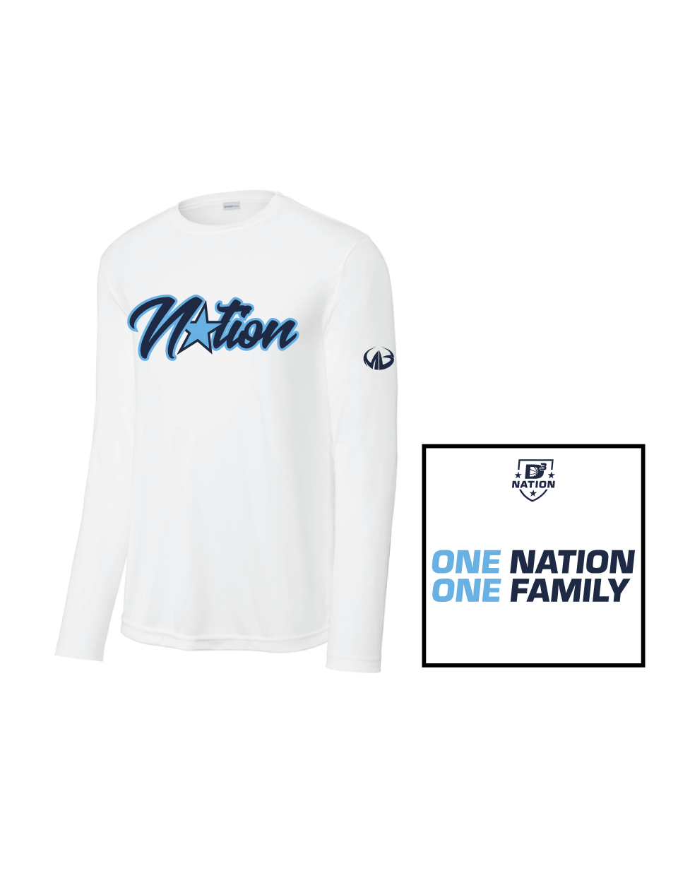 D3 Nation Basketball Long Sleeve Performance Shirt