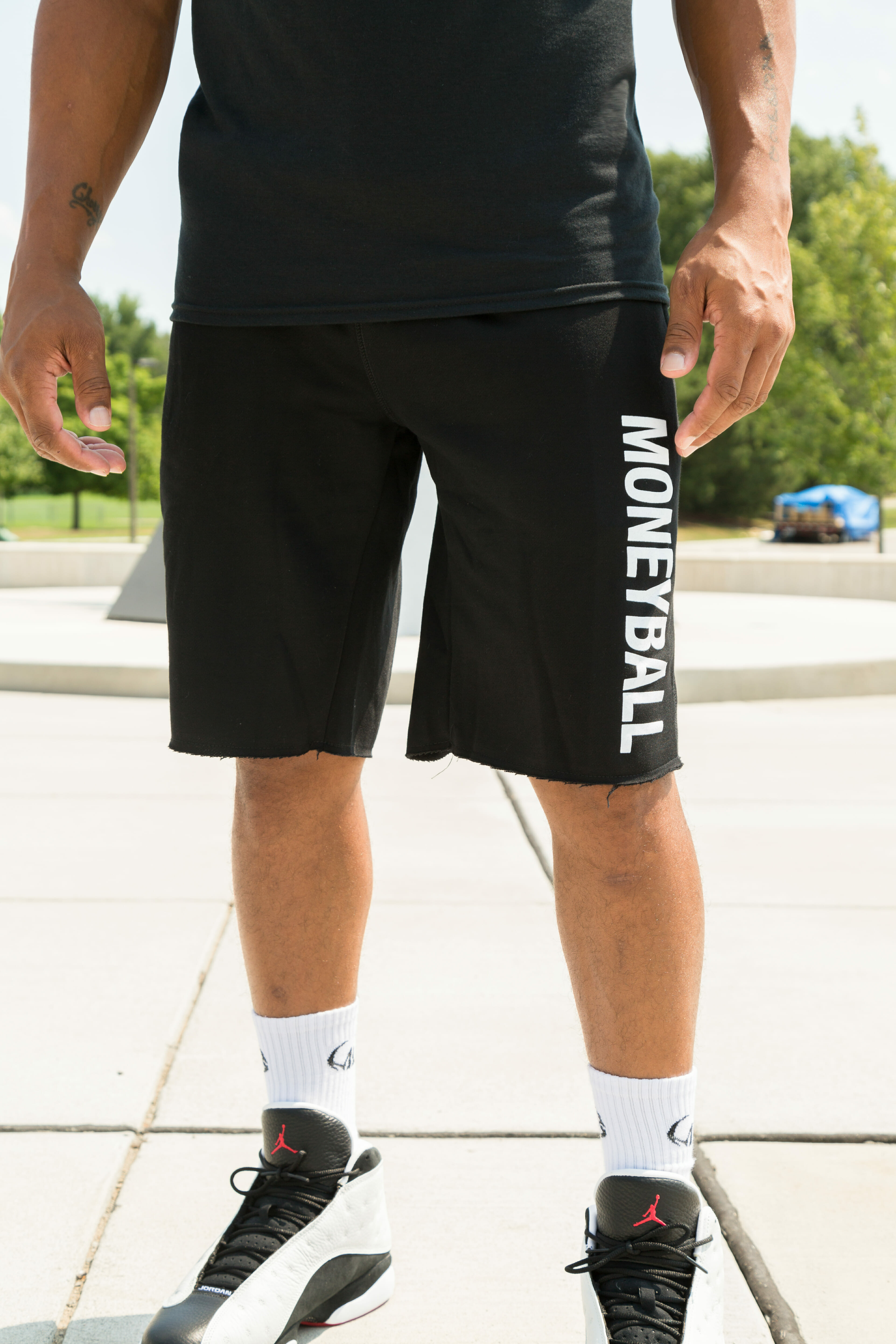 mens sweat shorts black