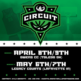 Moneyball Basketball Tournament Circuit Flyer April 8-9 in Toledo, OH and May 6-7 in Lafayette, IN Similar to NY2LA Prep Hoops, Under Armor Next Basketball, Nike EYBL, and the Adidas 3SSB Circuit