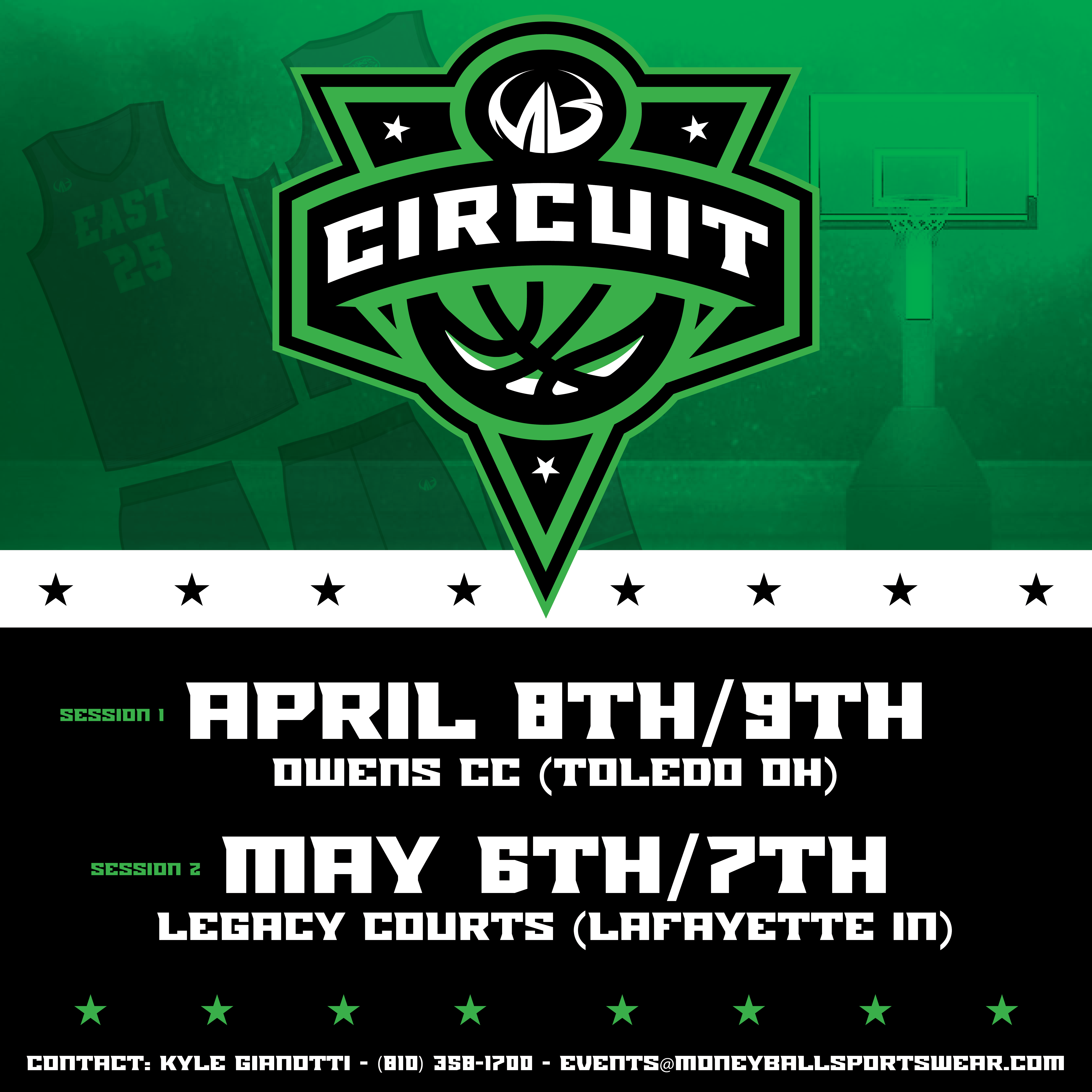 Moneyball Basketball Tournament Circuit Flyer April 8-9 in Toledo, OH and May 6-7 in Lafayette, IN Similar to NY2LA Prep Hoops, Under Armor Next Basketball, Nike EYBL, and the Adidas 3SSB Circuit
