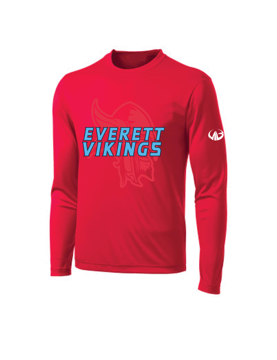 Everett Vikings - Logo Long Sleeve Performance Shirt - Moneyball Sportswear