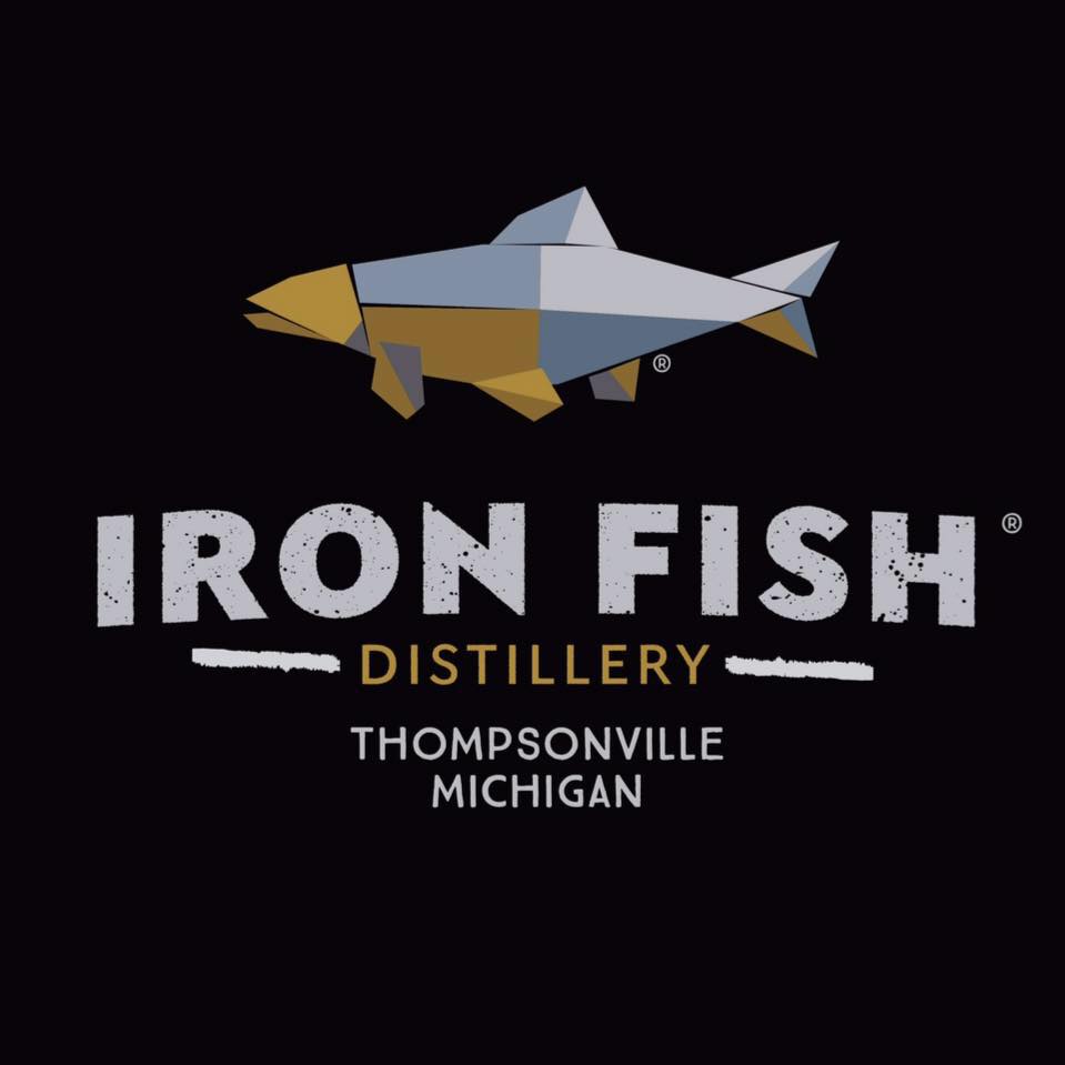 Iron Fish Distillery Thompsonville Michigan Logo Geographic Fish