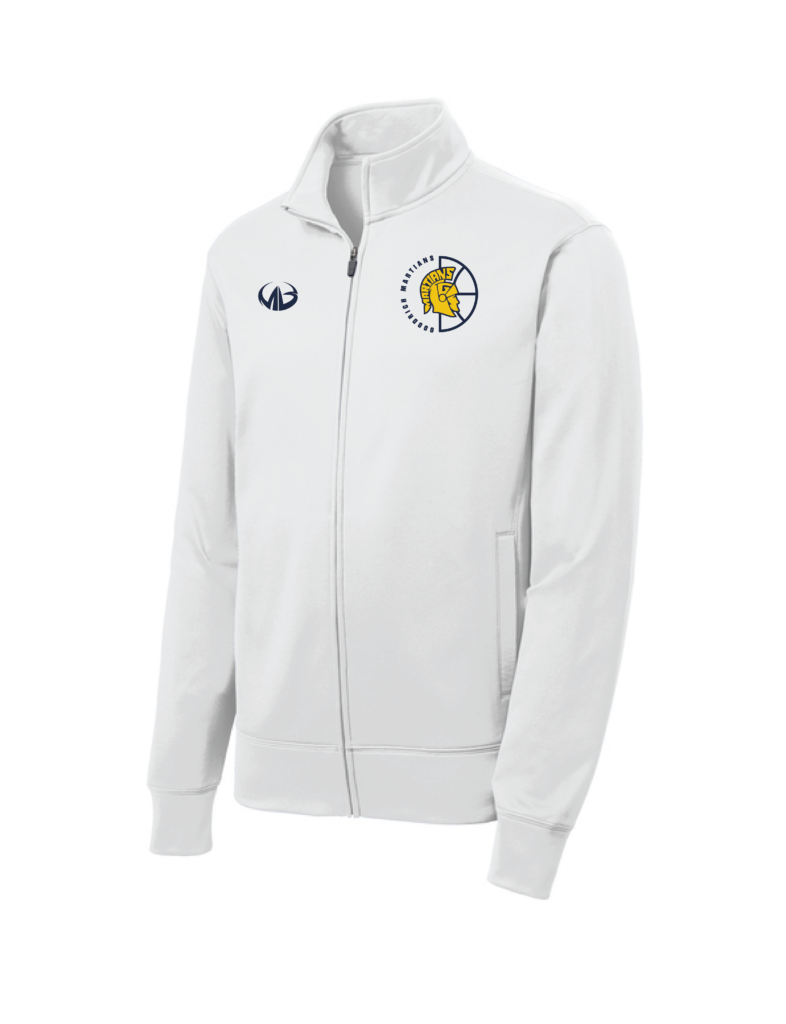 Goodrich Basketball  White Fleece Full Zip Jacket