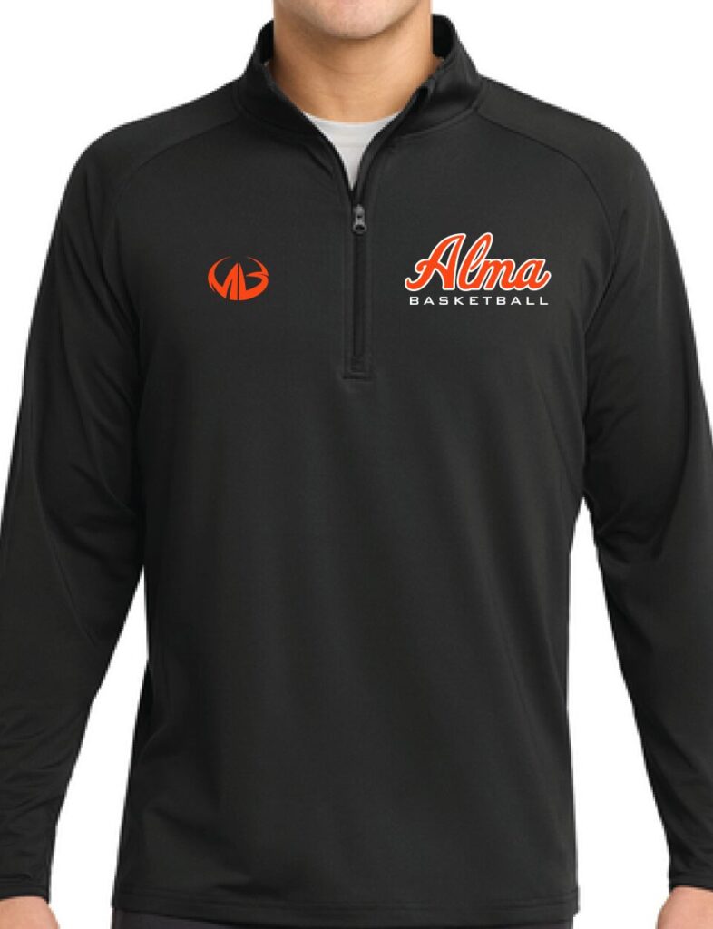 Alma Basketball Black Sport 1/4 Zip