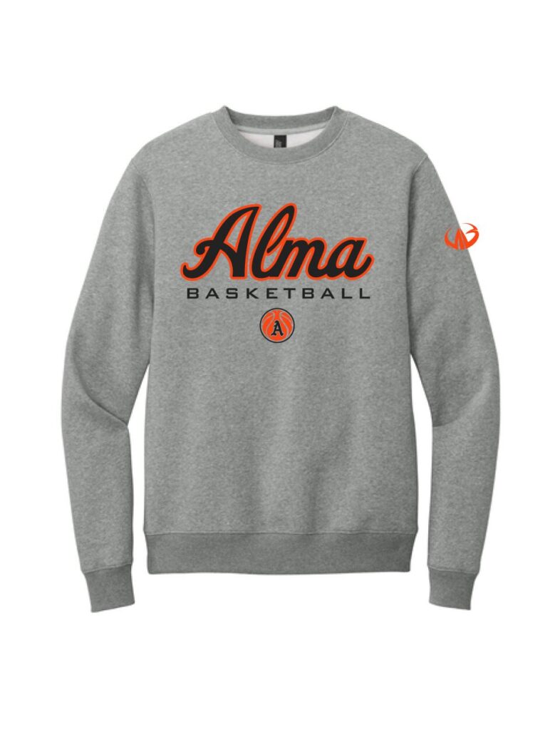 Alma Basketball Heathered Steel Crewneck